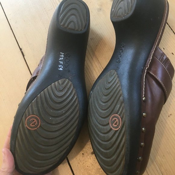 ECCO Brown Buckle Clogs Mule Shoes Women's 42 11 - Picture 6 of 10